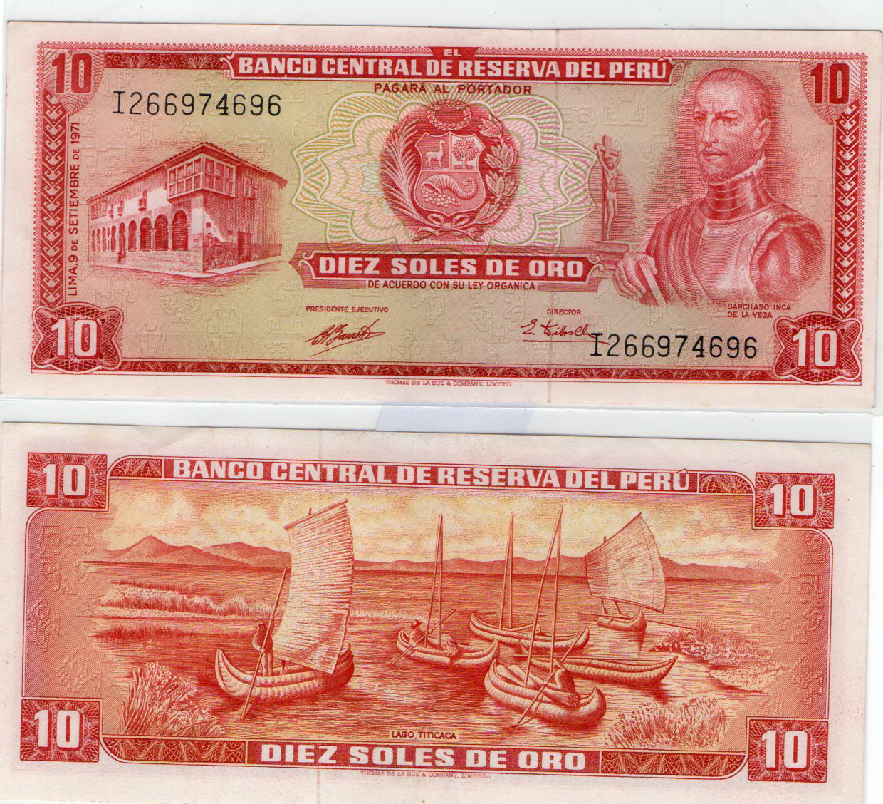 Peru #100b/AU  100 Soles de Oro 09.09.1971